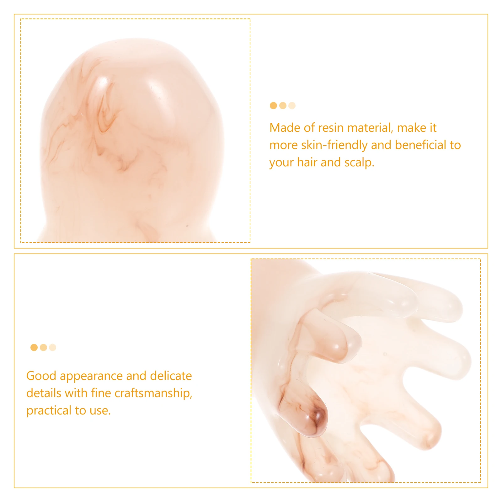 

Ergonomic Resin Scalp Care Tool Portable Head Massage Tool Durable For Portable Resin Scalp Care Comb Comb All Hair Types