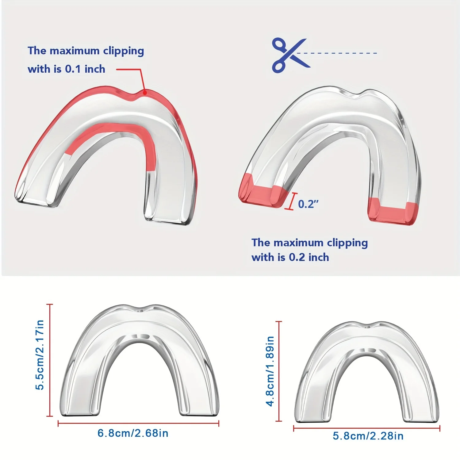 8pcs/pack Moldable Mouth Guard For Teeth Grinding Clenching Bruxism At Night, Anti Snoring Device, Mouth Protection, Custom Fit