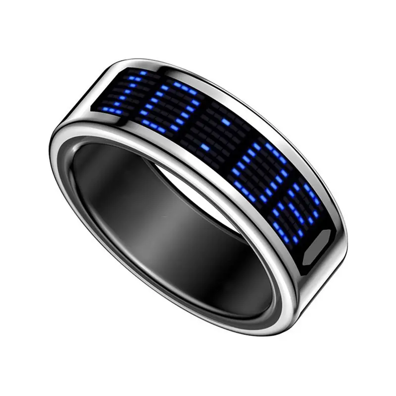 

A73E-Smart Ring LED Dynamic Display Screen Heart Rate Blood Oxygen Monitoring Multi Sports Modes For Men Women