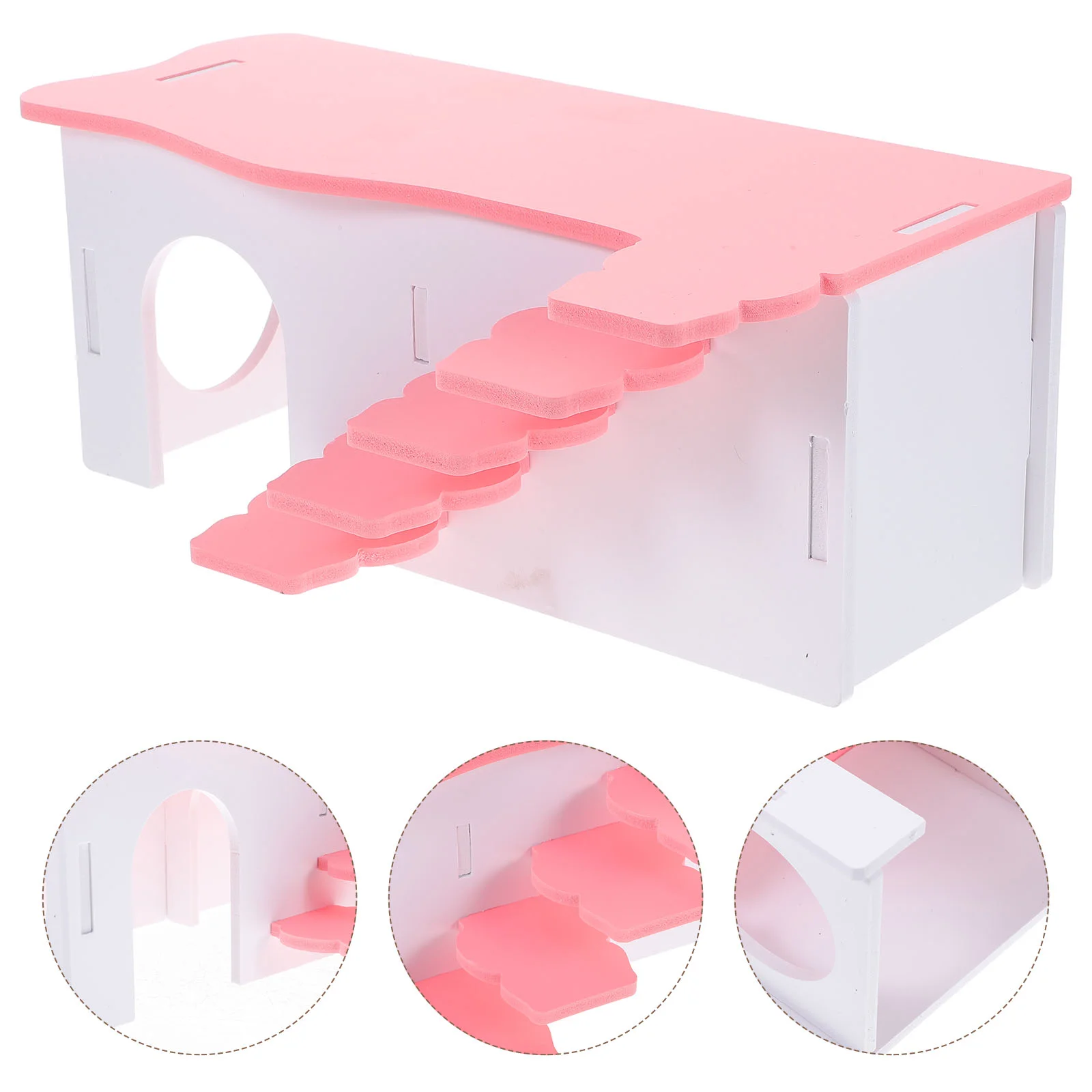 

Hamster House Toy Plastic Reusable Hideout Ladder for Guinea Pig Toys Mouse Habitat Decorate Rest