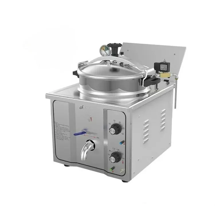 

Bench Type Pressure Fryer Timer Temperature Control Chicken Fish Fries Meat Vegetable Frying Machine