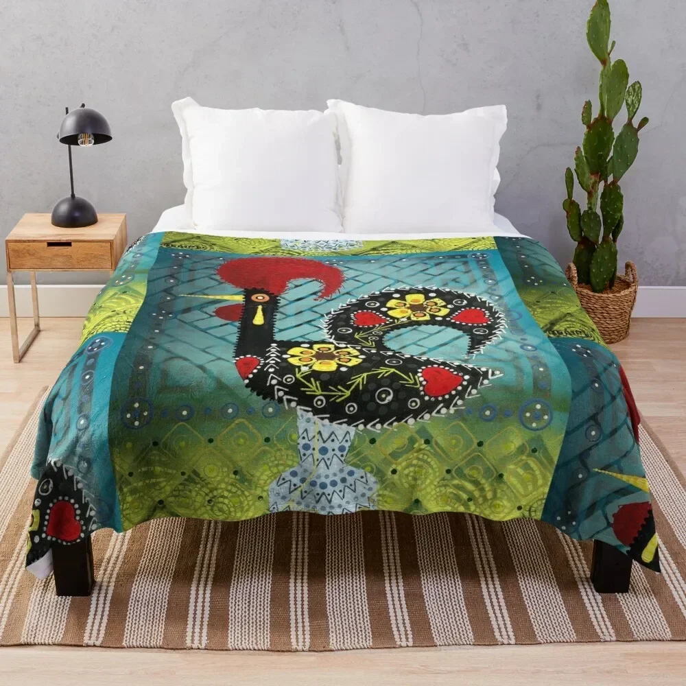 

Portuguese Rooster 8 Throw Blanket Flannel anime Bed linens Quilt Blankets