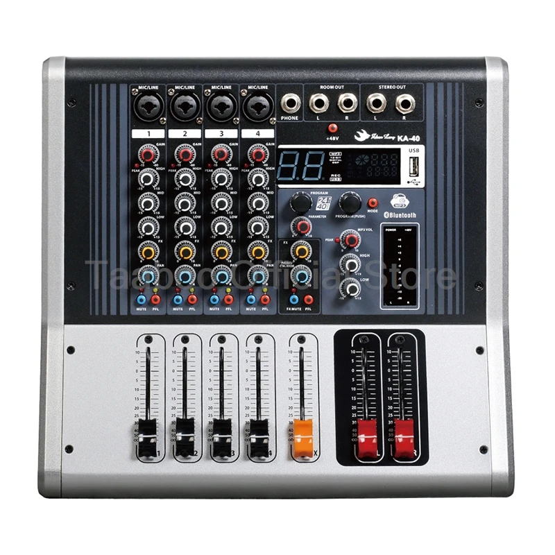 

Sound Mixing Console 4/6/8/12 Channels Audio Mixer with Power Amplifier Bluetooth USB Integrated Professional Dj Sound Equalizer