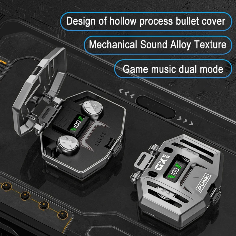 DX03 Auricolare Bluetooth Grigio Regalo creativo Auricolare Bluetooth per giochi musicali a lunga durata