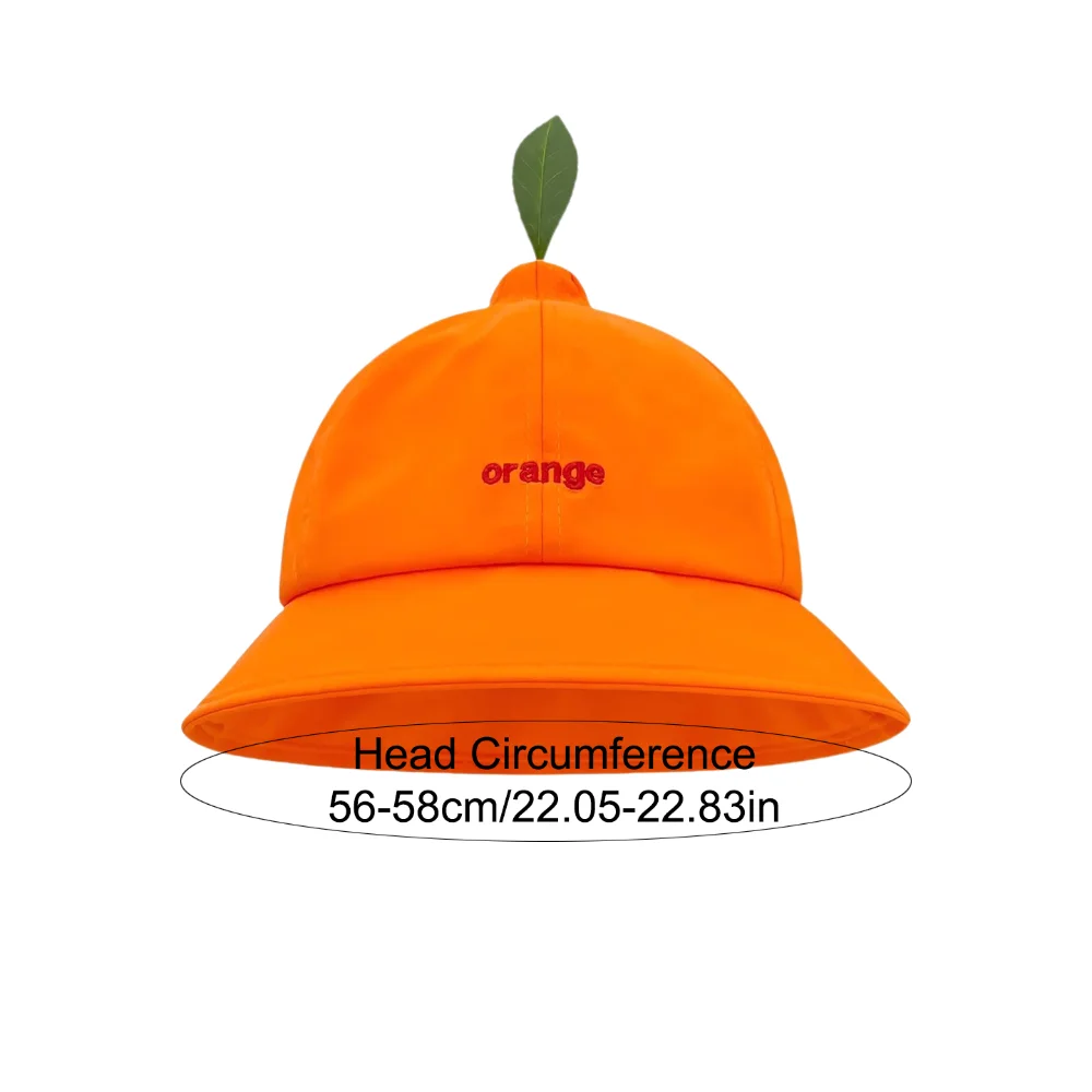 قبعة صياد برتقالية سريعة الجفاف، حماية رائعة من الأشعة فوق البنفسجية، قبعة دلو برتقالية إبداعية، قبعة واقية من الشمس من القطن المطرز بحروف الشمس في الهواء الطلق