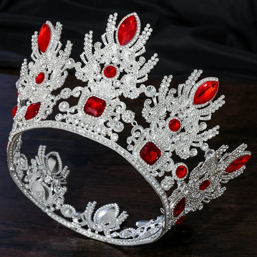 Baroque Queen Full Crown Headpiece European And American Premium Beauty High-End Wedding Fashion Show Big Tiaras