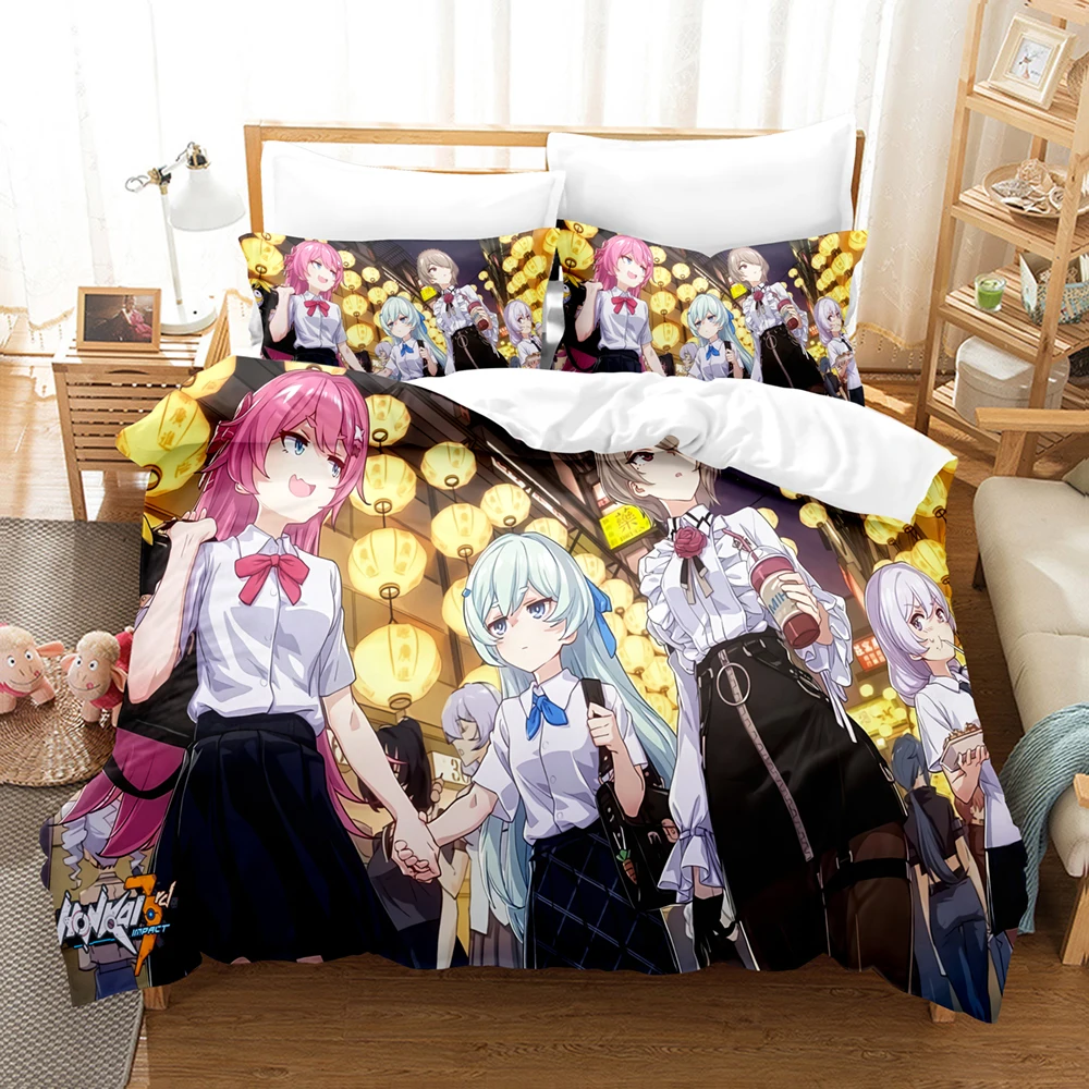 New Anime Honkai Impact 3rd Bedding Sets Duvet Cover Set With Pillowcase Twin Full Queen King Bedclothes Bed Linen Home Textiles