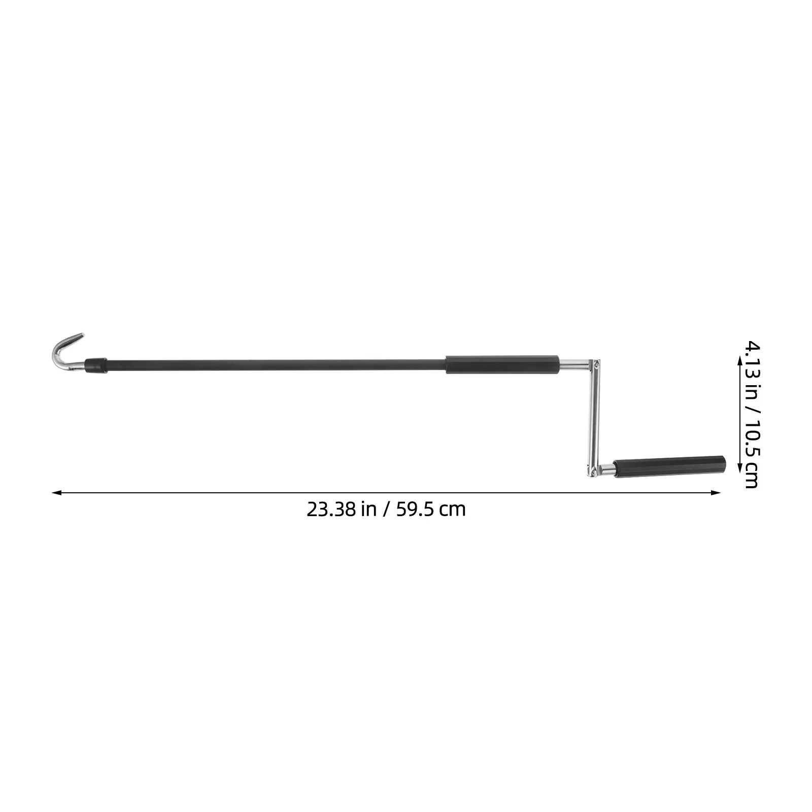 Metal Awning Winding Crank Pole 24.37Inch Swing Hook Turning Rod Ergonomic Lift Handle For Exterior Roller Blind And Patio Shade