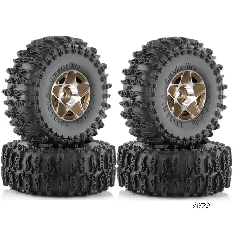 

4Pcs 63Mm 1.0 Inch Metal Beadlock Wheel Tire Set For 1/18 1/24 RC Crawler Car TRX4M SCX24 AX24 FCX24 Upgrade Part