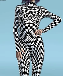3D Pattern Dense Color Dots Women Sexy Jumpsuit Adult Cosplay Costume Party Jumpsuits Carnival Bodysuit S-XL Monos Mujer
