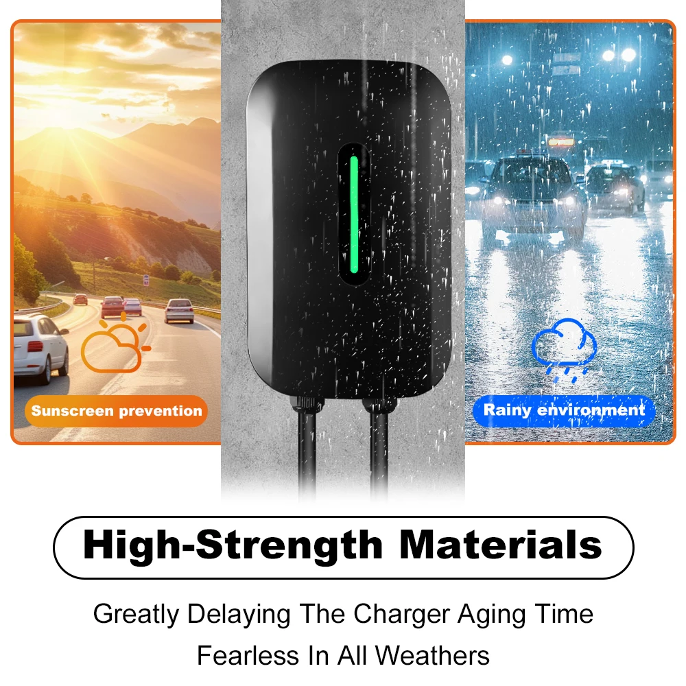 IPENGEN Type2 32A 1 المرحلة محطة شاحن سيارات كهربائية 7KW IEC62196-2 شاحن السيارة الكهربائية EVSE صندوق الحائط شحن سريع التوصيل والتشغيل