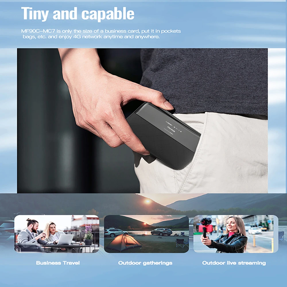 TIANJIE MF706 4G Mobiler WLAN-Router, 6000 mAh, sicherer Akku, OLED-Display, tragbarer MiFi-Router, globale Bandunterstützung, tragbar für Unternehmen