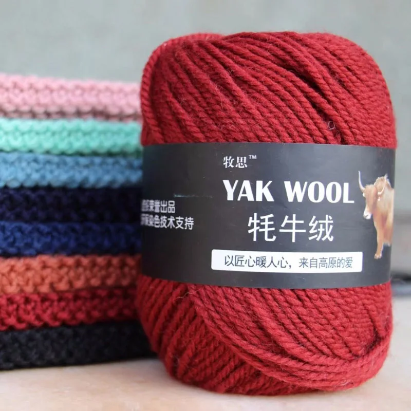 100g/roll Yak Cashmere Wool Cotton Yarn Knitting Cashmere Arm Cotton Blended Crochet Yarn Knitting Sweater Scarf Chunky Yarn