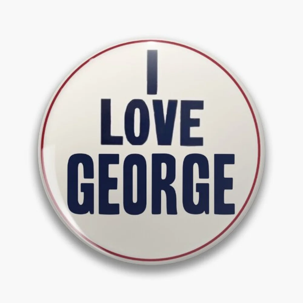 I Love George Pin Holographic Star Heart Pin Brooches Laminated Button Fashion Accessory