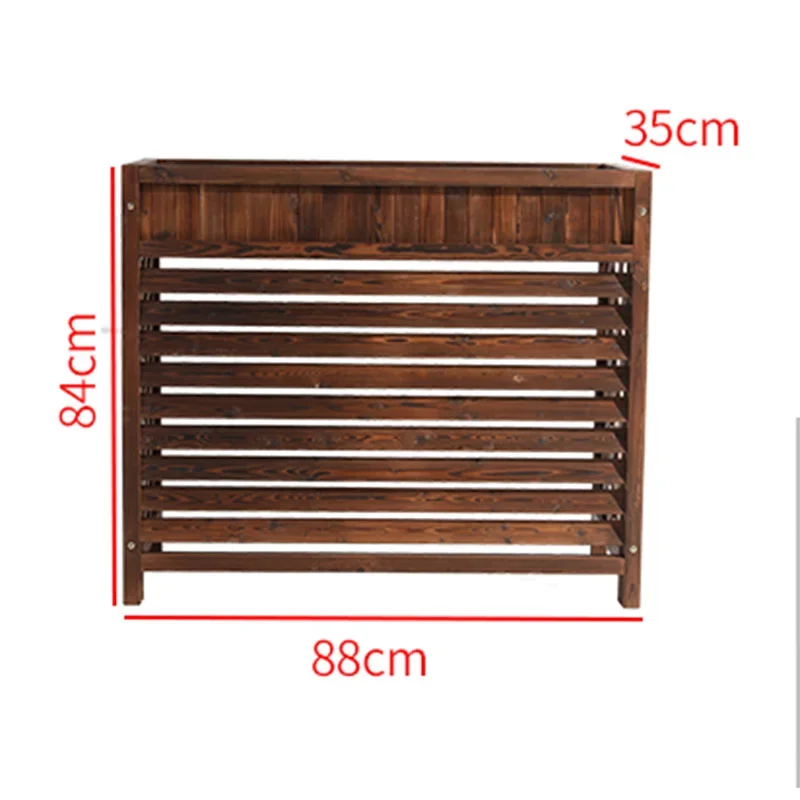 Anti-corrosion Wooden Outdoor Air Conditioning Trellis Holders Balcony Shelf Decoration Fence Solid Wood Host Cover