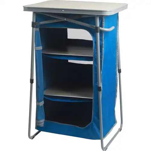 

3-Shelf Collapsible Cabinet with Table Top, Blue, 23"L x 19"W