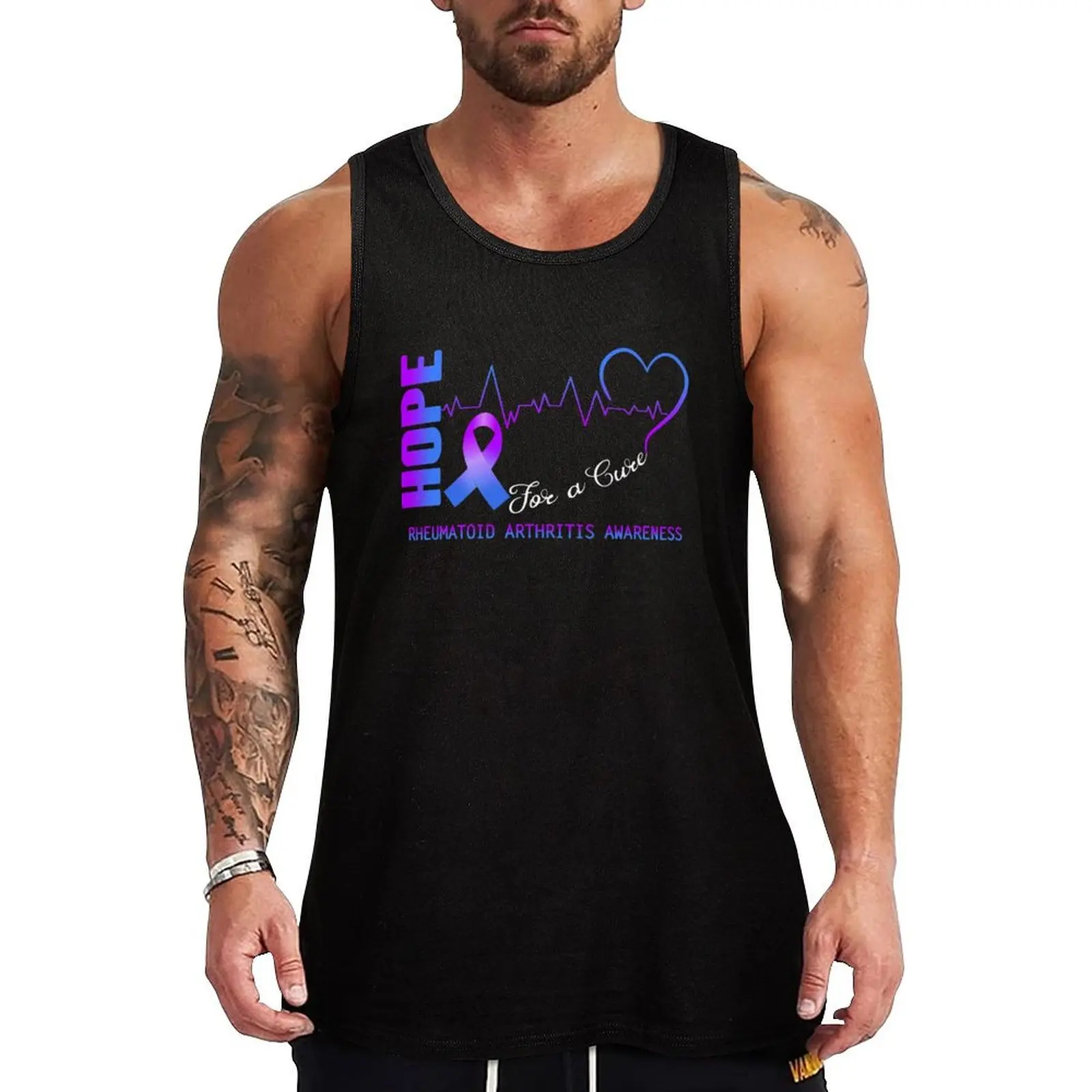 

Hope For A Cure Rheumatoid Arthritis Awareness Tank Top Sports clothing sleeveless shirt man gym cute tops