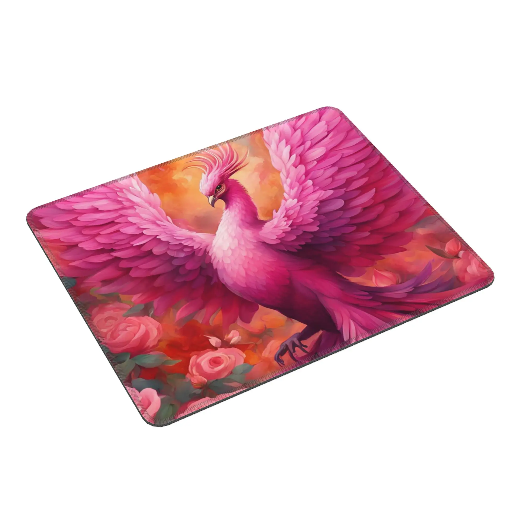 Phoenix And Flower Mouse Pad Computer Keyboard Mouse Mat Gamer PC Laptop Desk Mat Office Accessories Table Mats