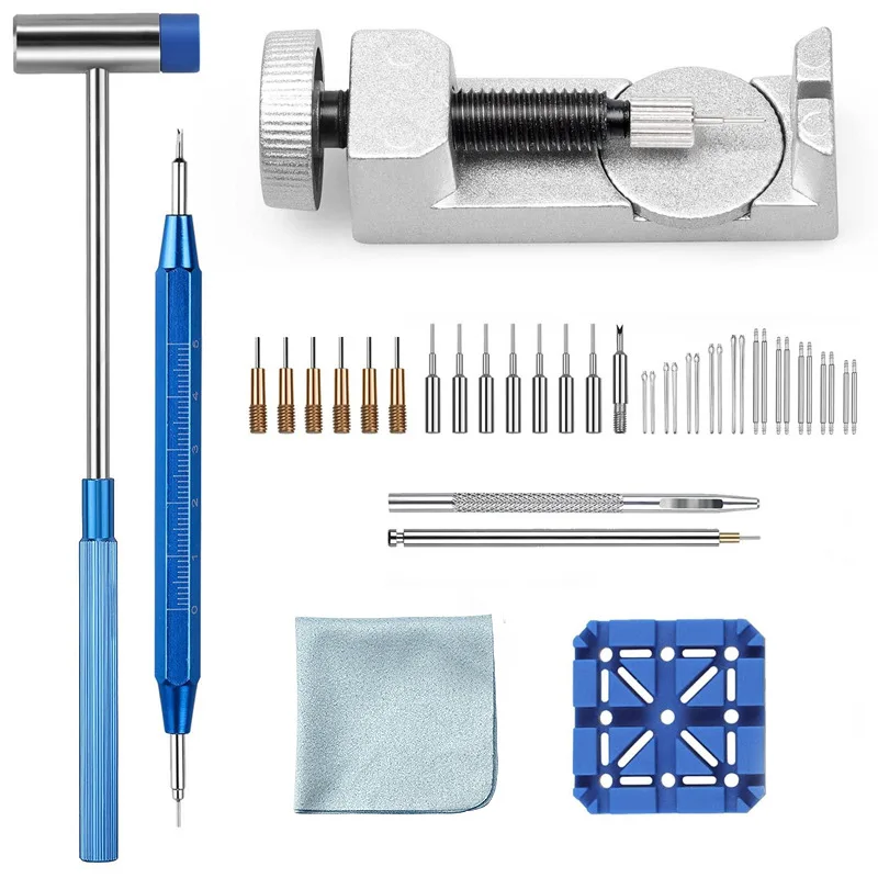 

41 piece watch repair tool set, strap disassembly and adjustment set (meter stand+small hammer+scale batch), watch repair tool