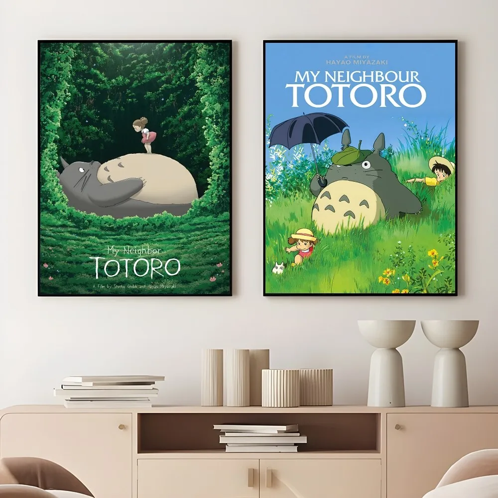 Póster de Catoon clásico de Anime t-totoroes, impresión artística de pared adhesiva, impermeable, para el hogar, sala de estar, Bar, decoración estética