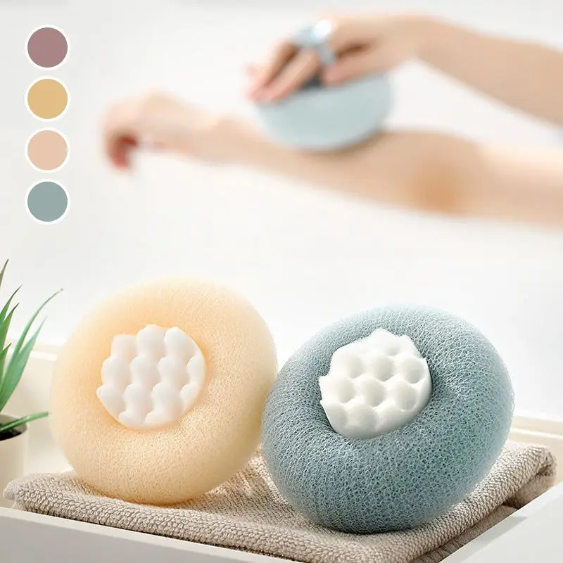 Sunflower Shower Ball Super Soft Massage Bath Ball Bath Towel Mud Sponge Bathroom Accessories with Suction Cup Round Brush