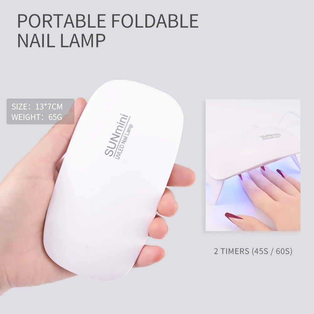 Mini lámpara UV LED para uñas, luz UV recargable para uñas, portátil, Gel de pegamento de diamantes de imitación, lámpara Led, secador de uñas de Gel de curado Flash