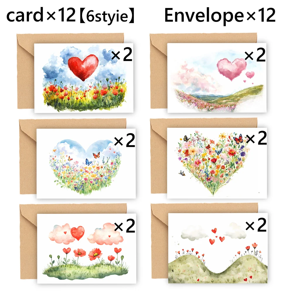 24-teiliges Grußkarten-Set mit Herz-Motiv und Umschlägen, DIY-Einladungskarten, multifunktionaler Spaß, Express-Liebe, geeignet für jeden