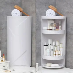 Bathroom 360 Degree Rotating Triangle Shelf Kitchen Toilet Shelf Corner Shelf Bathroom Multi Layer Storage Rack    WJ111850