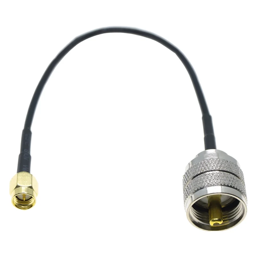 RG174 Cable SMA to UHF PL259 SO239 Male Female Plug Jack Right Angle Crimp Coaxial Connector RF antenna extension wire Coax