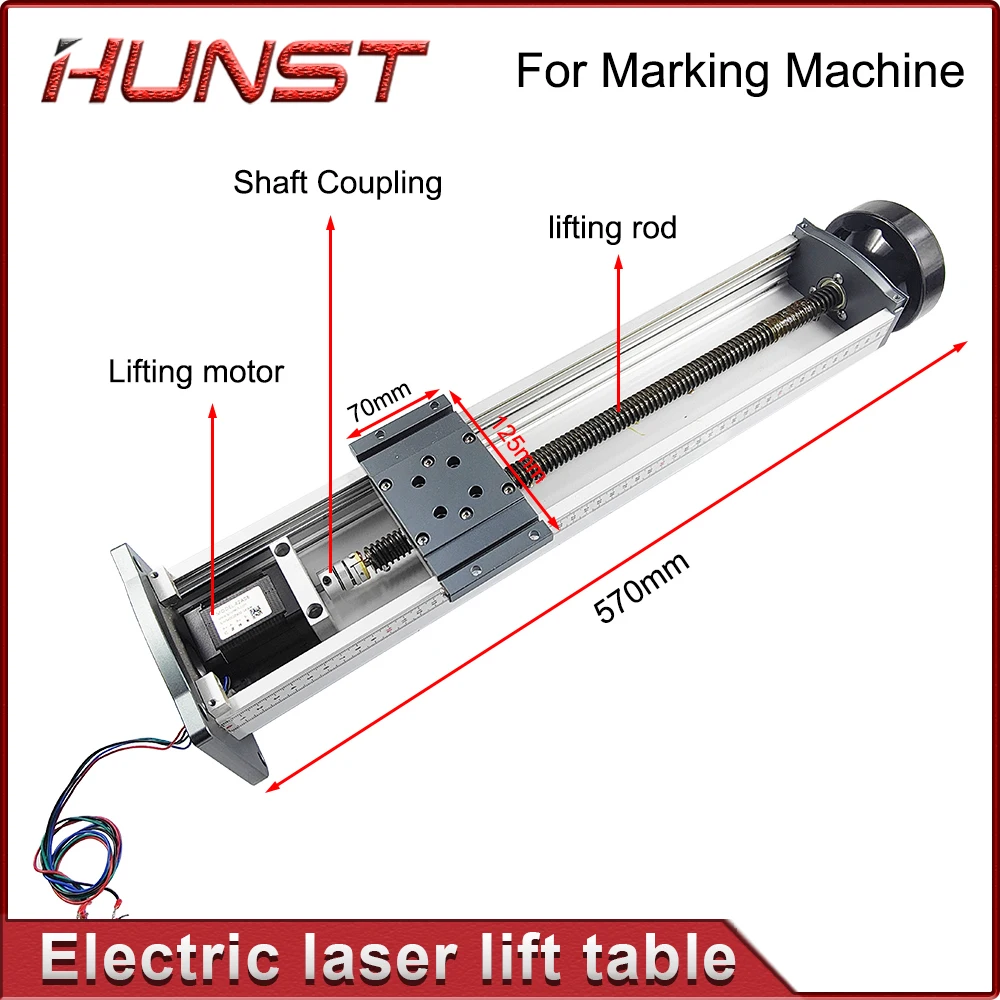 Hunst Laser Marking Machine Automatic Lift Table Z-axis Lift Stand Height 500mm, With Motor Driver & Power Supply.