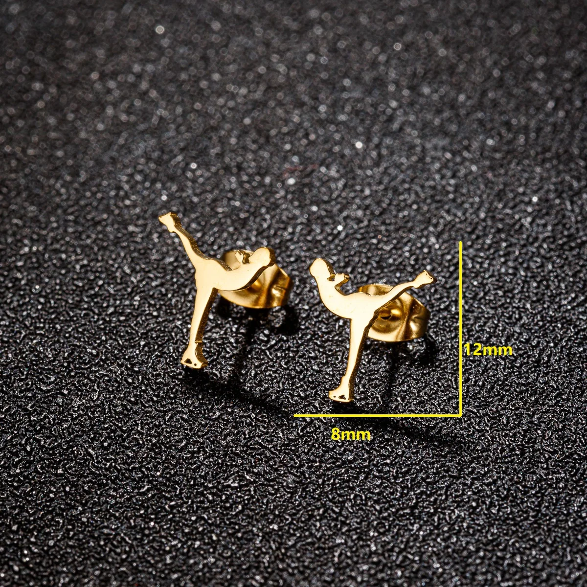 Punk New Fashion Cute Stainless Steel Roller Skates Earrings For Girl Small Ice Skates Stud Earring Sports Object Jewelry