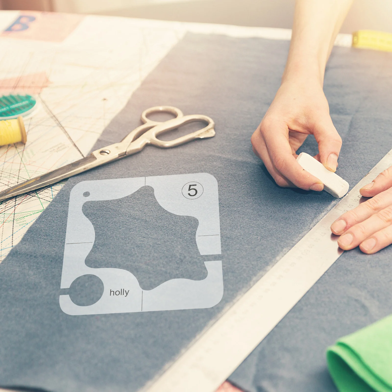 1 قطعة مسطرة خياطة اللحف تصميم مجوف قالب خياطة أكريليك شفاف مسطرة ملابس مرقعة لحرف النسيج