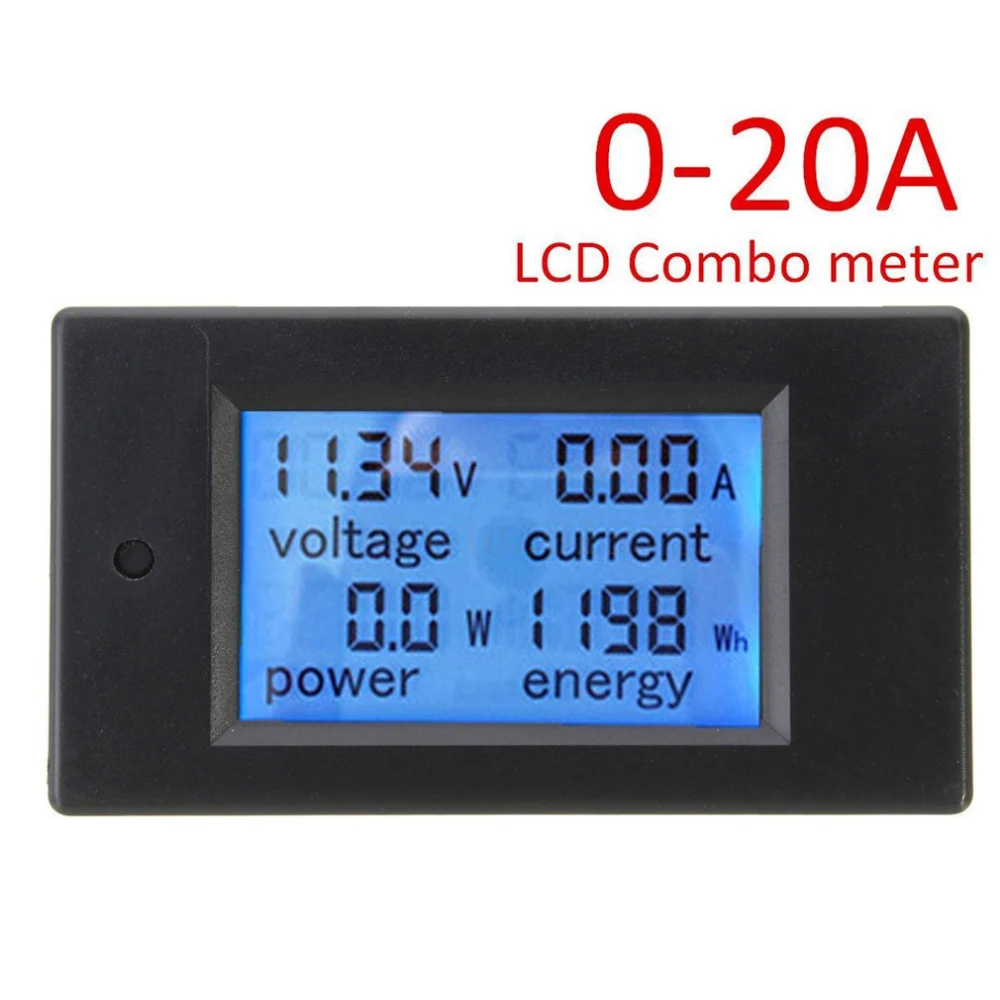 DC 6.5-100V Digital LED Power Panel Meter Monitor Power Energy Voltmeter Voltage Current Meter Ammeter 20A