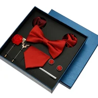 Conjunto de Corbata Lisa para hombre, corbata de Color sólido, broche cuadrado de bolsillo, caja de regalo para boda, negocios, lujo, 8 Uds., regalo para hombre, Gravatas