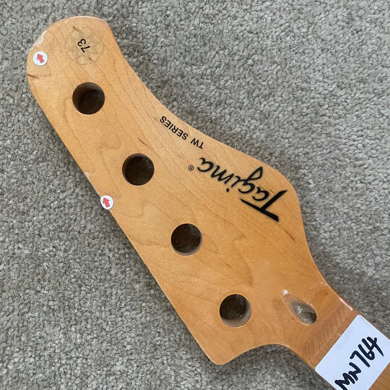 MN764 No Frets 4 String Electric Bass Neck Genuine Tagima in Maple with Damages for DIY Sales