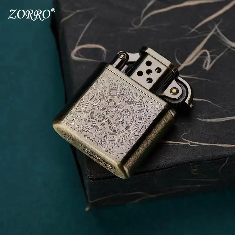 ZORRO ولاعة الكيروسين 506 نموذج قسطنطين مادة النحاس الرجعية طحن عجلة أخف اكسسوارات السجائر