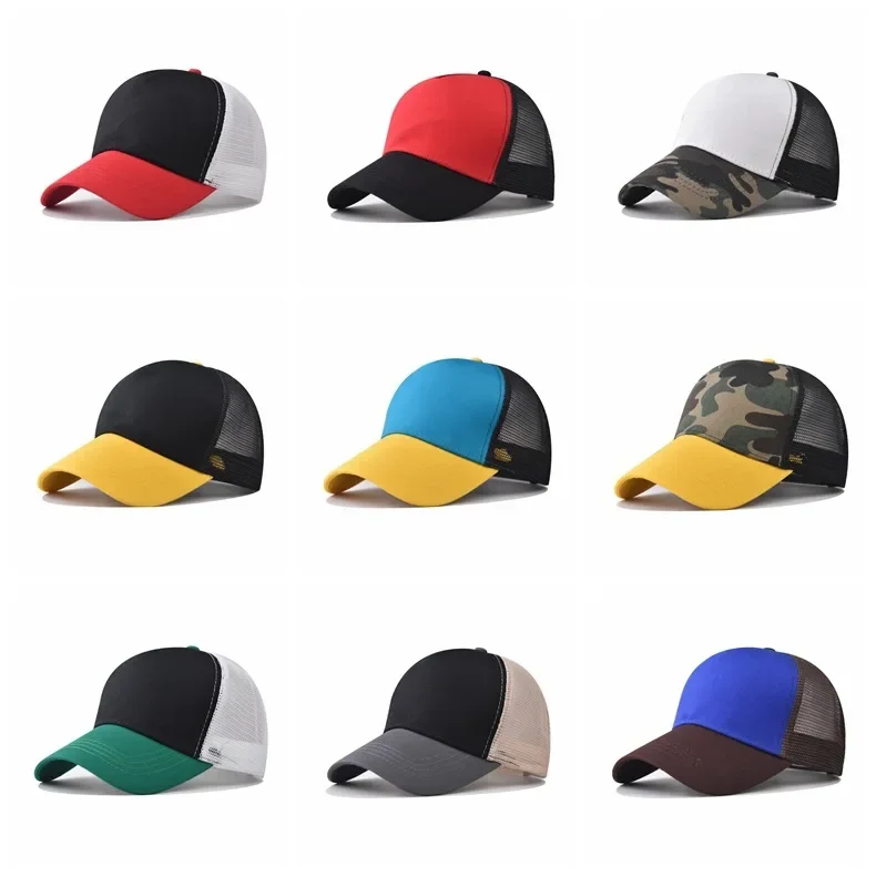 2024 New Design 29-color Classic Cotton Mesh Baseball Cap Simple Color Matching Customized Logo Print Team Trucker Baseball Cap