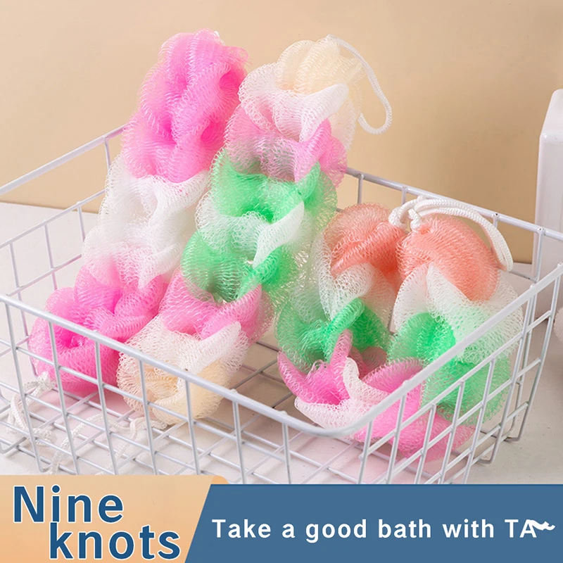 1/ 2 PC Random Color Nylon Bath Brush Scrub Back Scrubber Washcloth Mesh Shower Bath Body Massage Brush Bathroom Sponges Brush