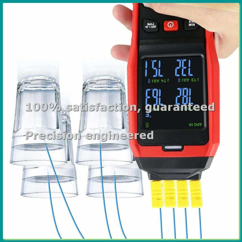 Thermocouple Thermometer 4 Channels Data Logger Thermometer K Type Temperature Logger with Alarm and Data Logging-A55K