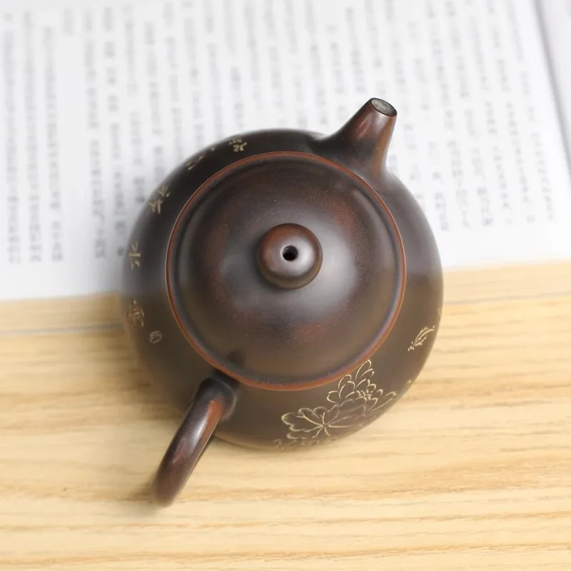 Qinzhou Nixing pottery official hat pot pure handmade raw ore mud Kung Fu tea set bronze household small capacity