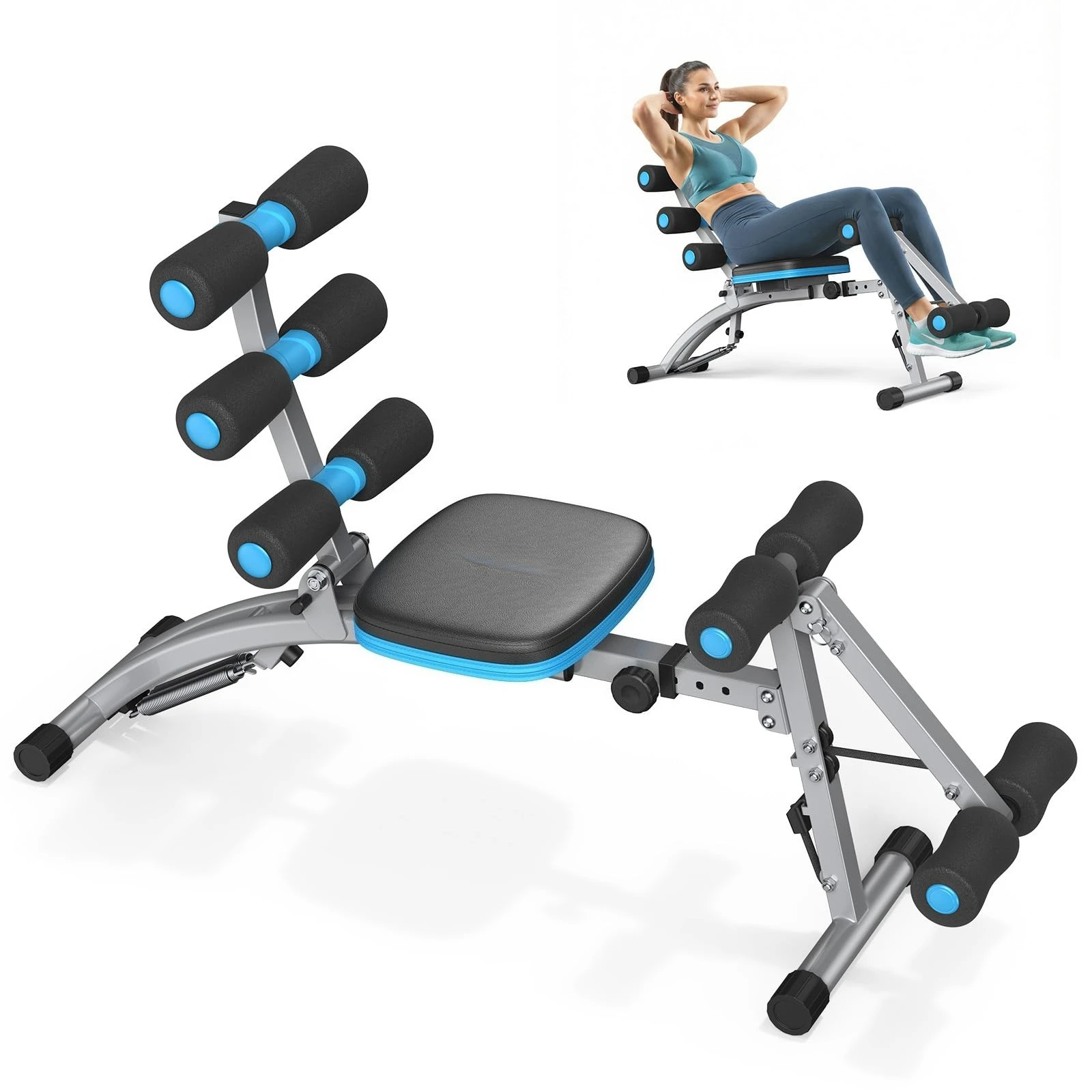 Ab Machine, Adjustable Ab Trainer, Sit Up Exercise Equipment 300LBS