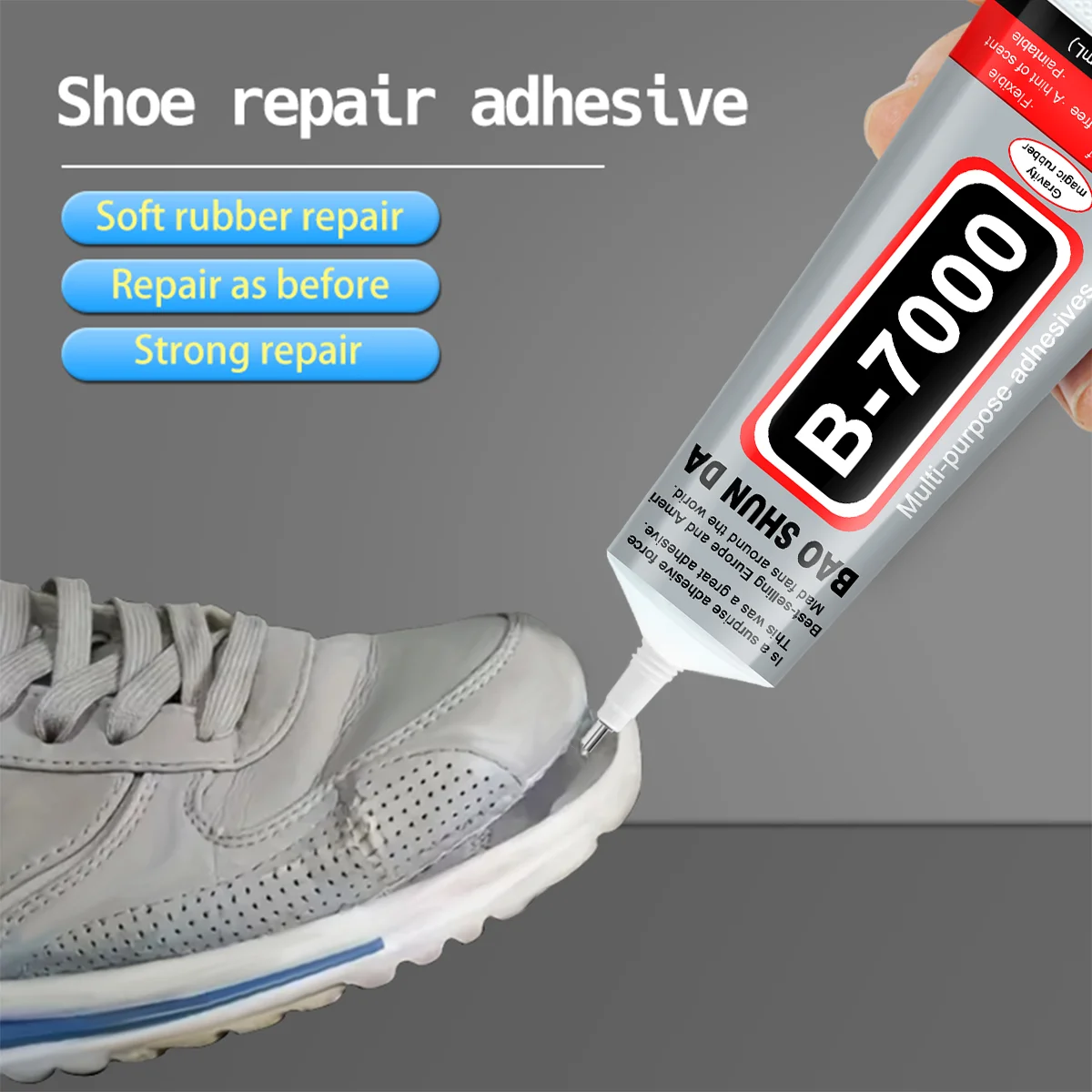 B7000 Transparent Shoe Repair Adhesive, 110ml Super Strong Shoe Glue, DIY Repair Adhesive, Waterproof Universal Shoe Sealants for Sneakers, Boots, Leather