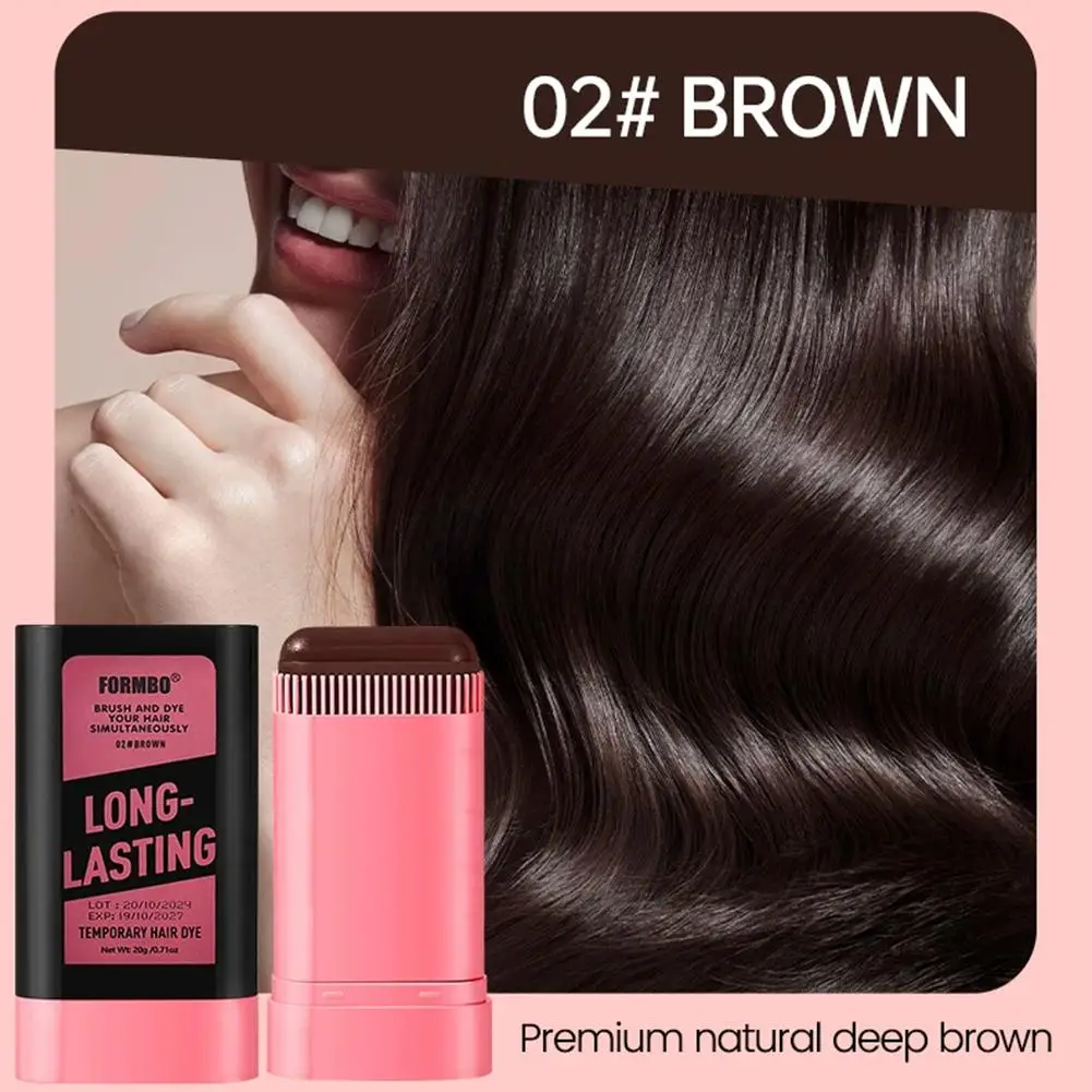 عصا صبغ الشعر باللون الأسود والبني مع مشط تلوين الشعر المؤقت المقاوم للماء وغطاء للاستعمال مرة واحدة قلم خط شعر اللحية الأبيض