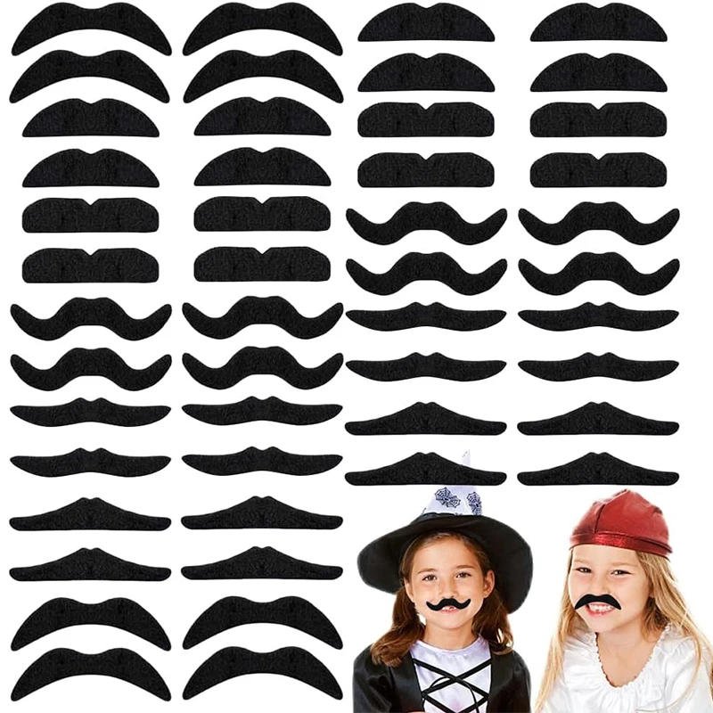 48pcs Funny Mustache Wedding Birthday Party Photobooth Props Kids Pirate Party Costume Cosplay Fake Beard Halloween Decoration