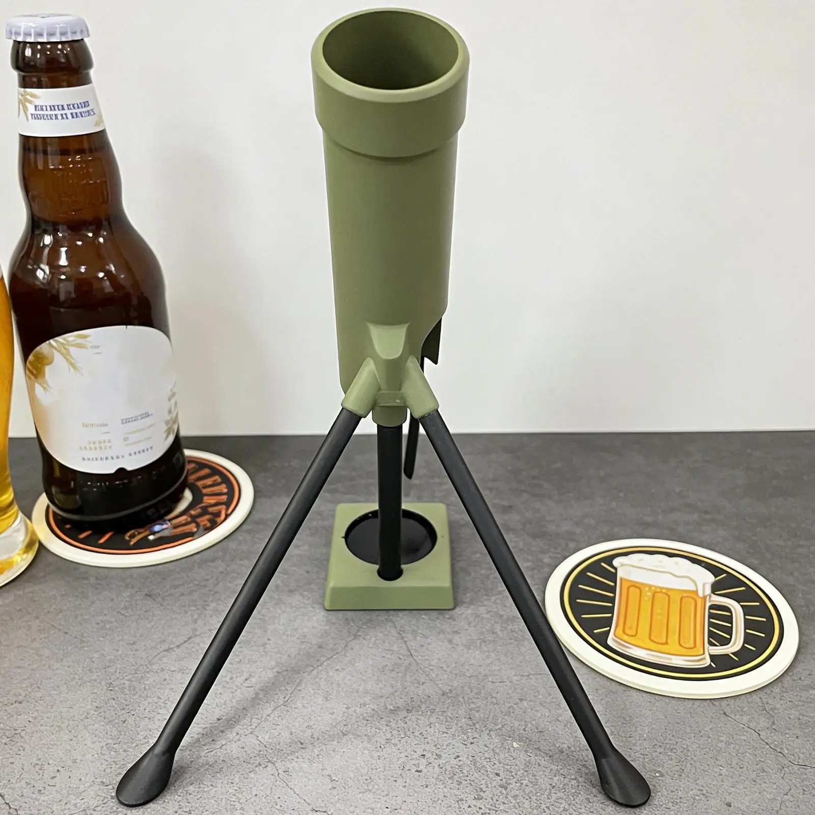 51mm Mortar Beer Bottle Opener Heavy-Duty Cap Hands-Free Push Down Opener Men's Exclusive Space For Bar Ornaments