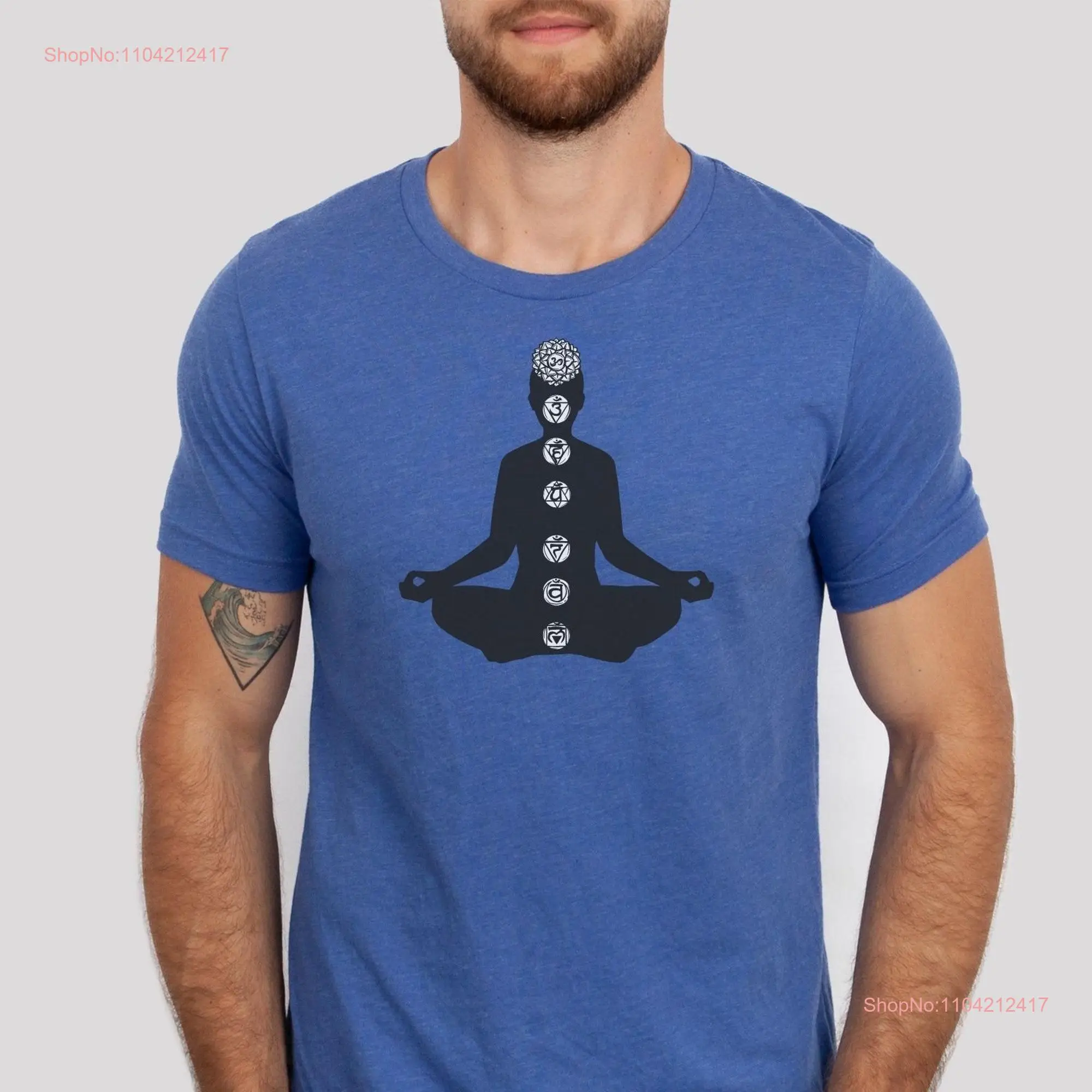 Chakras T Shirt Charka Yoga Meditation 7 Chakra Balancing Healing long or short sleeves