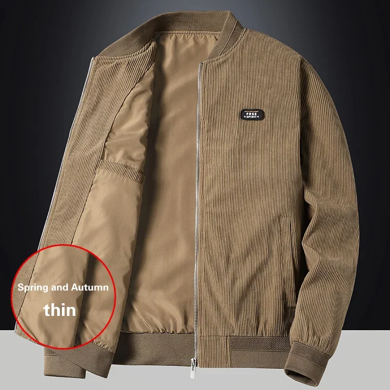

Large Size New Autumn Winter Stand Collar Slim Jacket Men's Thick Cotton Jacket Men's Fashion Casual Warm Corduroy Outwear Coat