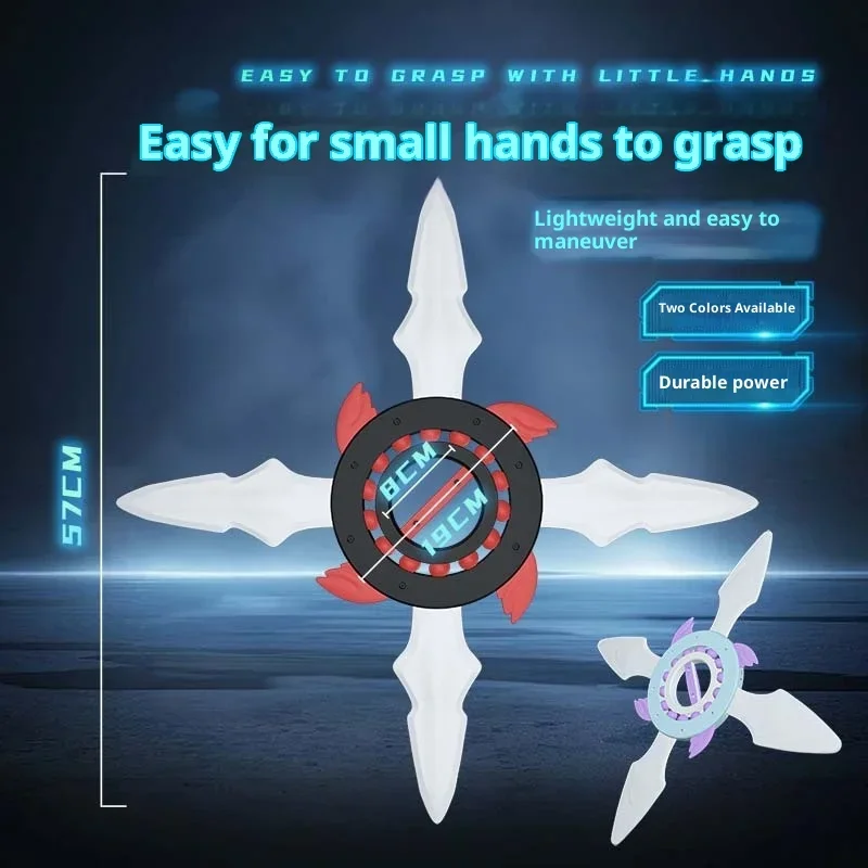 어린이용 회전식 광선검 블레이드 코스프레 라이트업 검 플래시 라이트 스피너 남자아이 중력 감지 발광 장난감