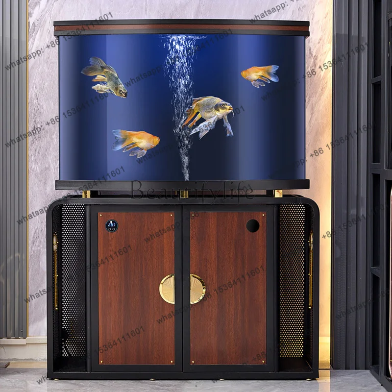 

New living room large 1.5-meter dragon fish tank bottom filter water-free office acrylic fish tank