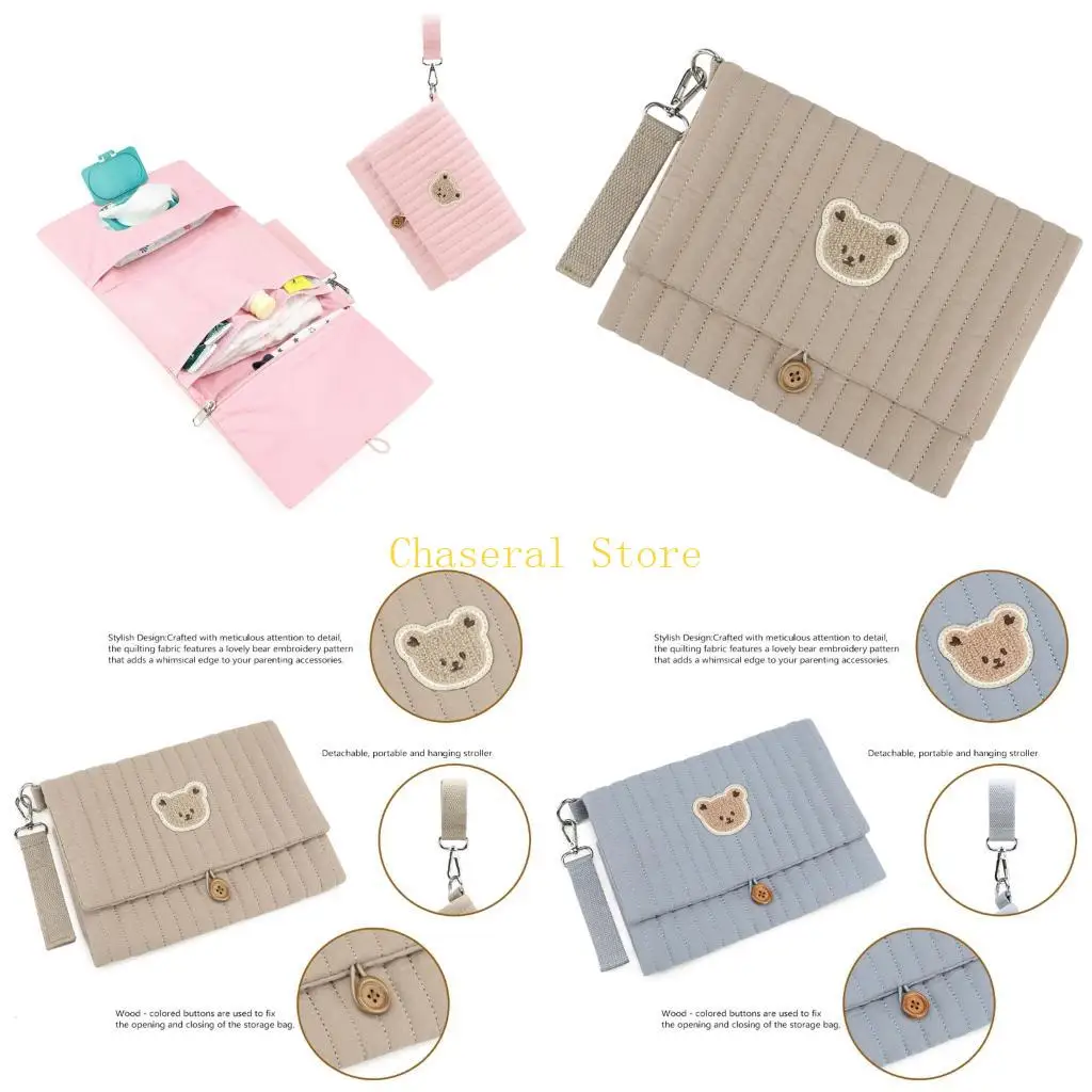 e7ce-ベビーカー用折りたたみ式吊り下げおむつバッグ広々としたベビートラベルオーガナイザーコットン